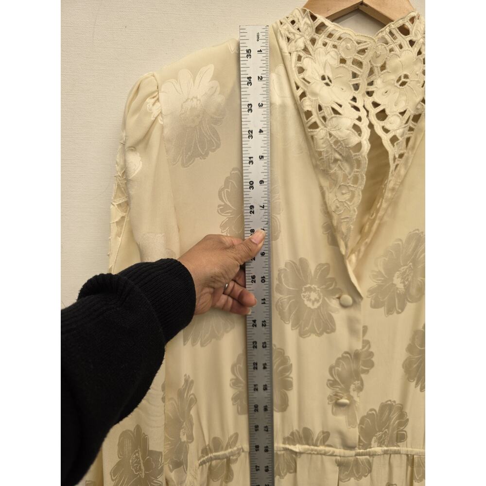 umi collections anne crimmins Ivory Silk Dress Women's Size 14 Vintage - Picture 6 of 13